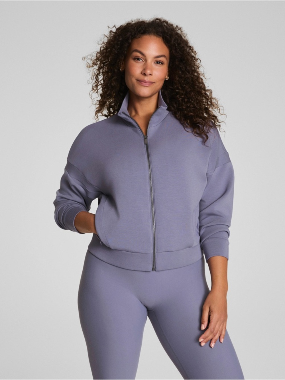 SPANX AirEssentials Track Jacket Purple Full Zip Womens‎ Size M